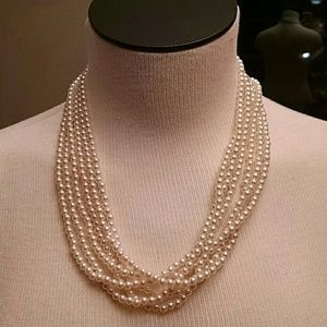 Multi strand faux pearls